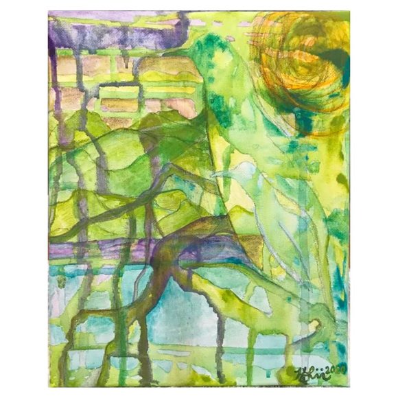 Other - "THE LOOKOUT" Original Acrylic Painting 8x10 inches Signed by Artist Birds Boho